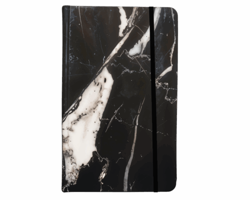 Cuaderno Marmol Negro Chico- Pasta dura